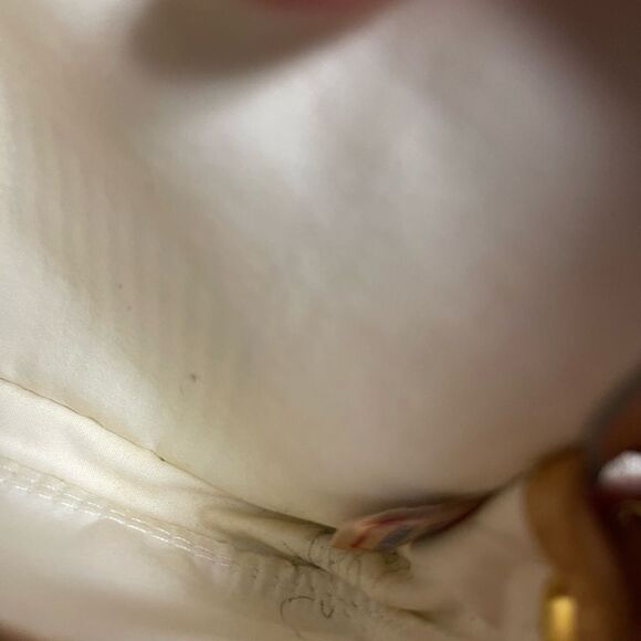 Dooney & Bourke pastel multi color Striped Wristlet tan leather strap. - Picture 6 of 7